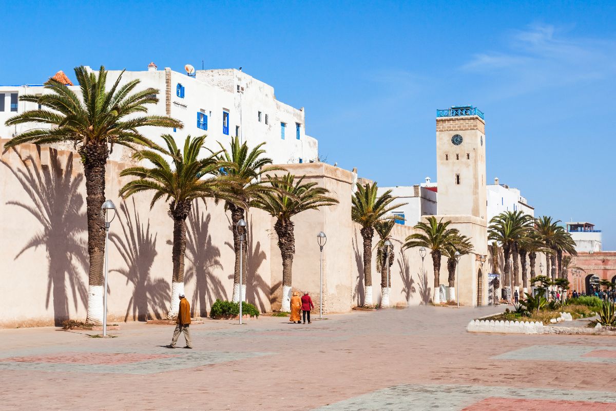 Muralla y torre del Reloj de Essaouira